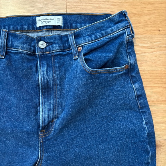 Abercrombie high waist straight leg ankle jean dark wash - Picture 2 of 4